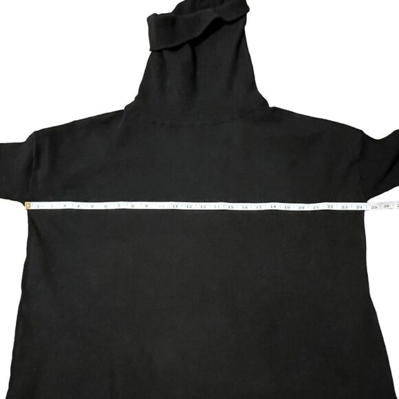 Sweet Romeo Black High-Low Turtleneck Sweater MEDIUM Lagenlook Minimalist - Picture 7 of 11